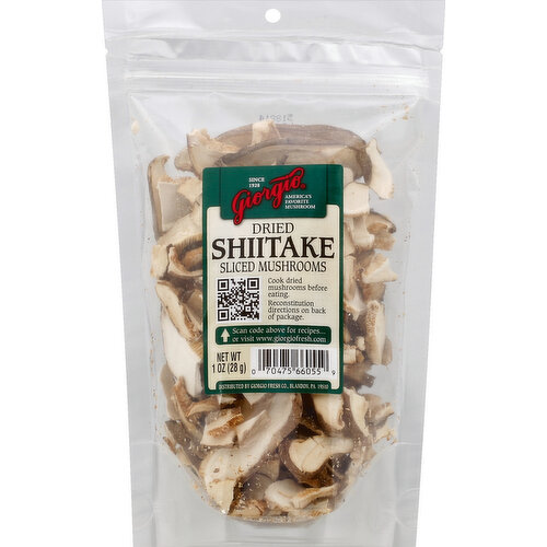 Since 1928. America's favorite mushroom. Scan code for recipes - or visit www.giorgiofresh.com. Recipe on back of label. www.giorgiofresh.com.