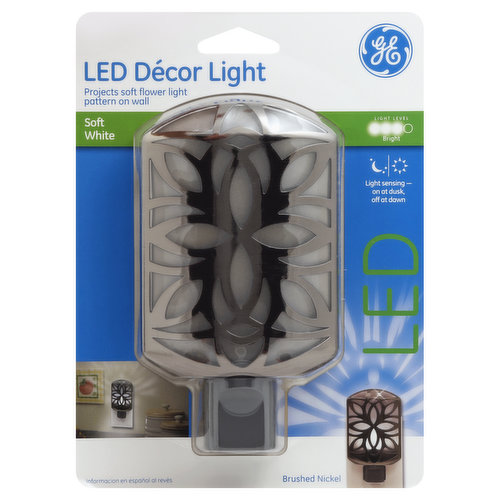 GE Decor Light, LED, Brushed Nickel, Soft White