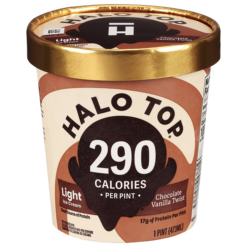 Halo Top Ice Cream, Chocolate Vanilla Twist, Light