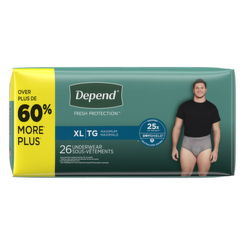 Depend Fresh Protection Adult Incontinence Underwear Maximum