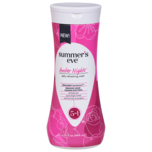 Summer's Eve Cleansing Wash, Amber Nights, 5in1