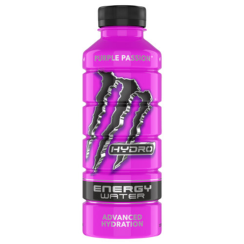 Monster Hydro Energy Drink, Purple Passion, Energy Water