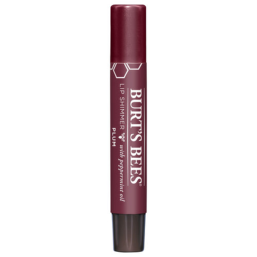 Burt's Bees Lip Shimmer, with Peppermint Oil, Plum