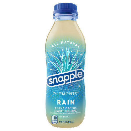 Snapple Elements Juice Drink, Agave Cactus Flavored, Rain