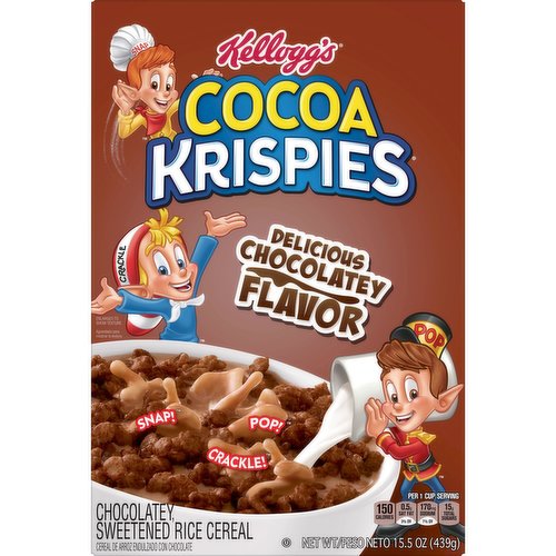 Kellogg's Cocoa Krispies Cold Breakfast Cereal Cups, Kids Snacks, Cereal Cups to Go (12 Cups)