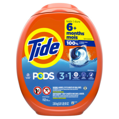 Tide PODS Laundry Detergent Pacs, Original Scent, 112 Count