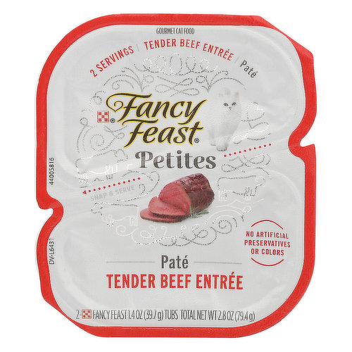 Fancy Feast Cat Food, Gourmet, Pate, Tender Beef Entree, Petites