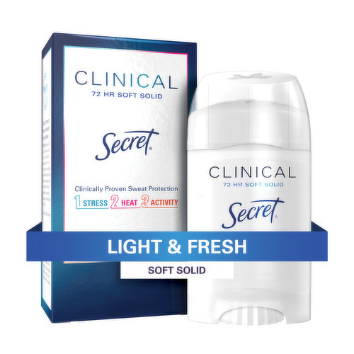 Secret Clinical Strength Clinical Strength Soft Solid Antiperspirant and Deodorant, Light & Fresh, 1.6 oz