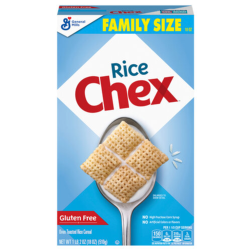 Rice Chex Cereal, Rice, Oven Toasted, Family Size