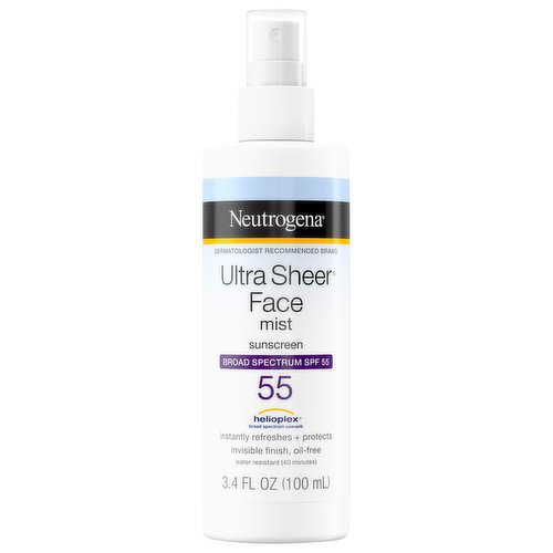 Neutrogena Ultra Sheer Sunscreen, Face Mist, SPF 55
