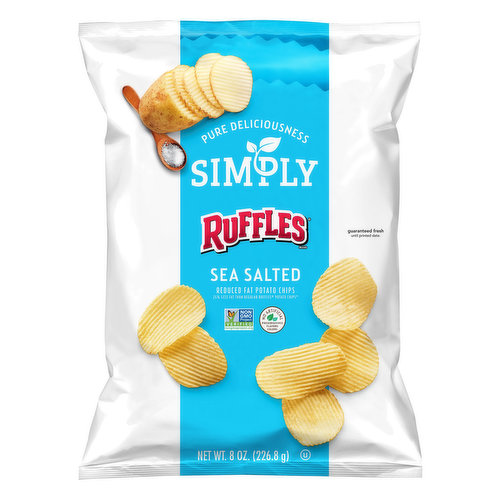 Ruffles Simply Potato Chips, Reduced Fat, Sea Salted