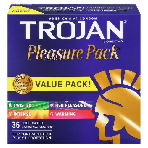 Trojan Condoms, Pleasure Pack, Value Pack