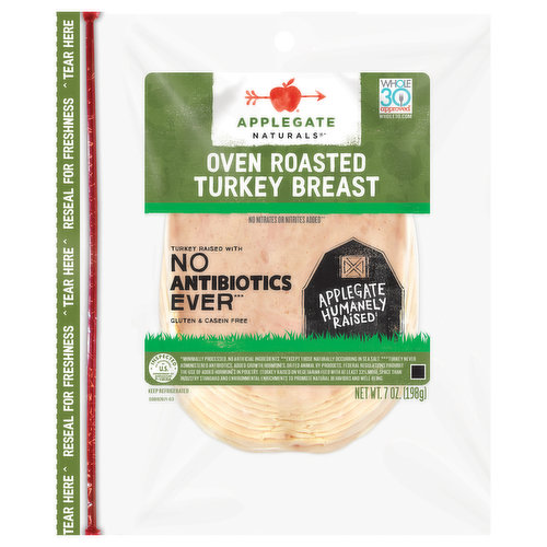 Applegate Naturals Natural Oven Roasted Turkey Breast Sliced