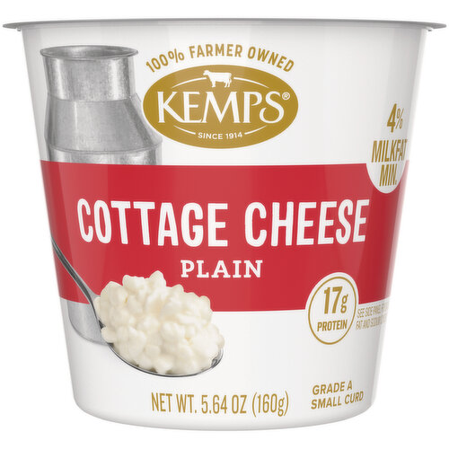 Kemps Cottage Cheese, Small Curd, 4% Milkfat Min, Plain