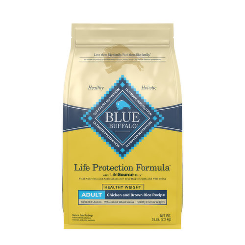 Blue Buffalo Life Protection Formula Natural Adult Healthy Weight Dry Dog Food, Chicken and Brown Rice