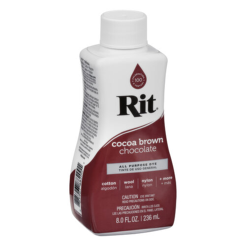 Rit All Purpose Dye, Cocoa Brown Chocolate - 8.0 fl oz