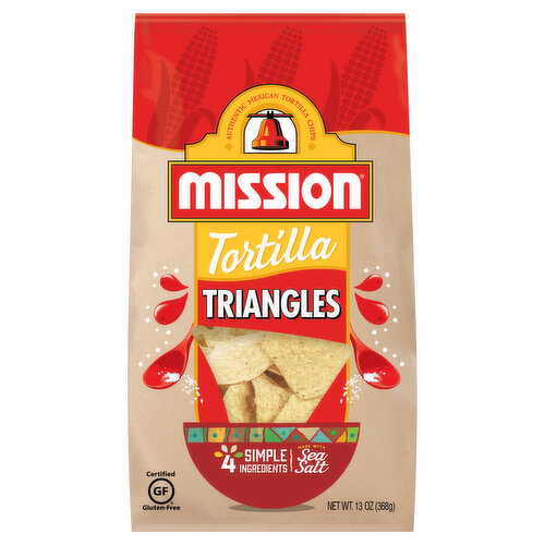 Authentic Mexican tortilla chips. 4 simple ingredients. Made with sea salt. No artificial flavors or colors. No preservatives. Certified gluten-free. Mission Tortilla Chips in the original brown bag bring you the authentic Mexican restaurant experience. With a delicious corn taste and a satisfying crispy crunch, they are great for dipping, layering or just by themselves. You can count on Mission tortilla chips to deliver quality ingredients and the amazing flavor you expect. Enjoy! For great recipe ideas, questions & comments, visit: missionfoods.com. Questions or comments? 1-800-600-8226 weekdays 9:00 AM to 5:00 PM central time.