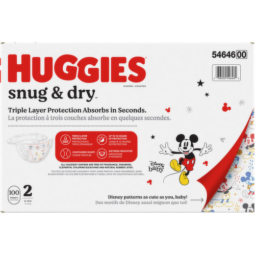 Save on Huggies Snug & Dry Disney Size 2 Diapers 12-18 lbs Order Online  Delivery