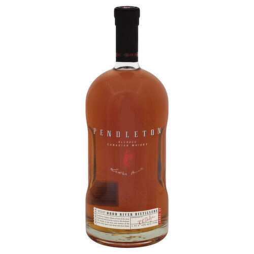 Premium. Let'er buck. Pendleton, Oregon. Home of one of the most respected rodeos in the country. We dedicate this whisky to the men and women of the bronc ridin' sport and those who love them. Approved by: RR Dodge. Stay in control. 80 proof. 40% alc/vol. Imported and bottled by: Hood River Distillers, Inc. Hood River Oregon USA. Product of Canada.