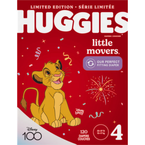 Huggies Little Movers Diapers, Fitting, Disney Baby, 4 (22-37 Lb)