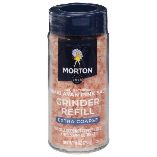 Morton Himalayan Pink Salt, Extra Coarse, Grinder Refill, All-Natural