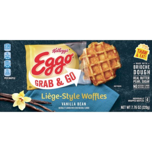 Eggo Frozen Liege-Style Waffles, Vanilla Bean