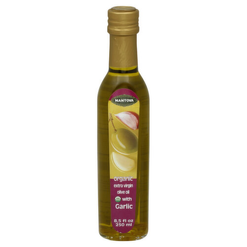 Fratelli Mantova Olive Oil, Extra Virgin, Organic, with Garlic