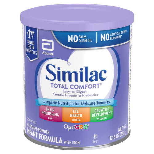 Similac Total Comfort Infant Formula, Milk-Based Powder, OptiGro, 0-12 Months