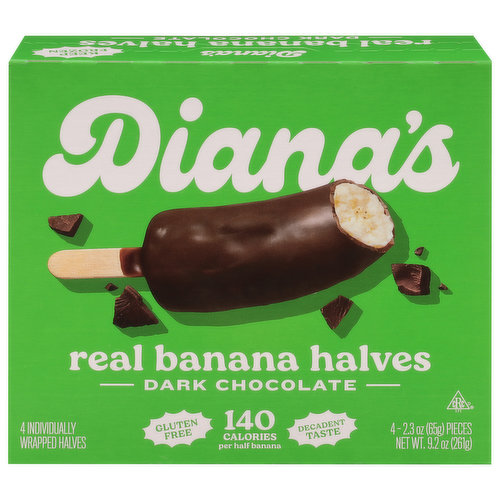 Diana's Bananas Gluten Free Dark Chocolate Frozen Fresh Fruit Bananas