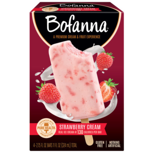 Strawberry Cream, Ice Cream Bar, 4 Count