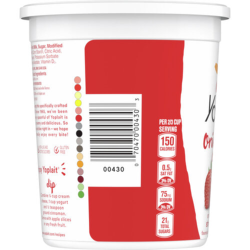 Yoplait Original Low Fat Smooth Style Strawberry Yogurt