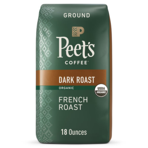 Peet's Coffee Organic French Roast, Dark Roast Ground Coffee