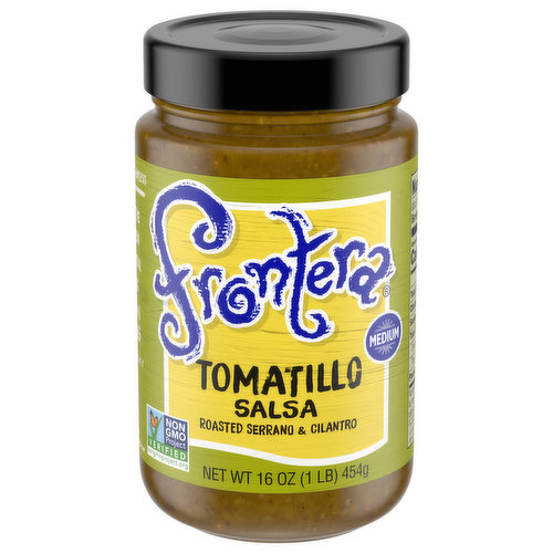 Frontera Tomatillo Salsa, Roasted Serrano & Cilantro, Medium