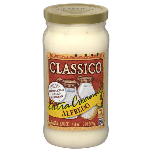 Classico Pasta Sauce, Alfredo, Extra Creamy
