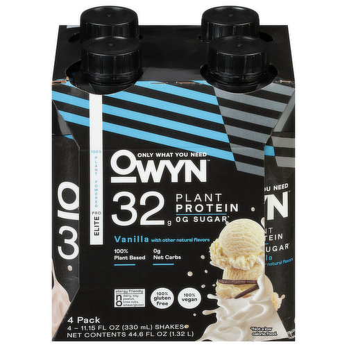 OWYN Pro Elite Protein Shake, Vanilla, 4 Pack