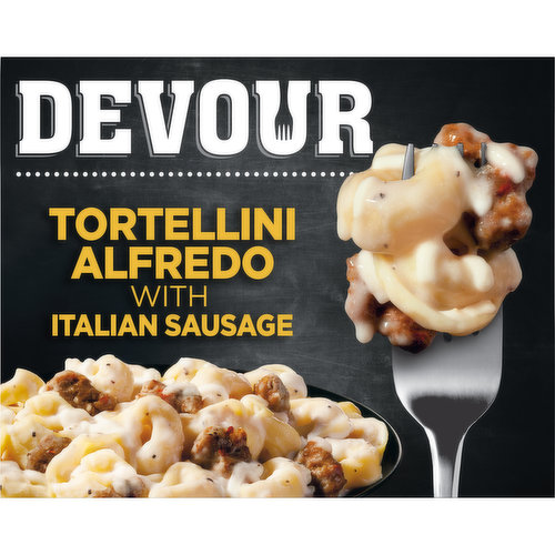 Devour Tortellini Alfredo with Italian Sausage Frozen Meal