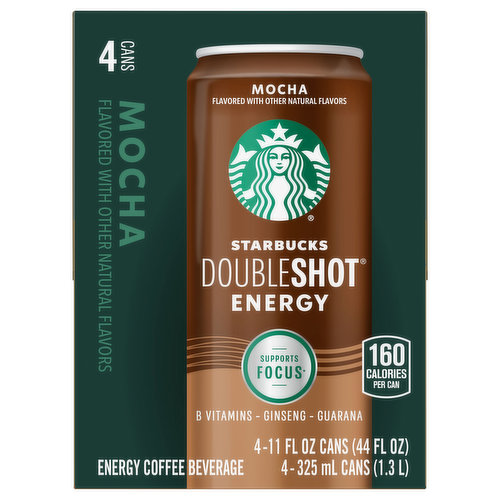 B vitamins. Ginseng. Guarana. Nothing delivers like the unmistakably rich taste of bold Starbucks coffee. Add B vitamins, guarana and ginseng and a hit of rich mocha flavor to sweeten the deal. Experience a burst of flavor. Drink up. Then own the day.