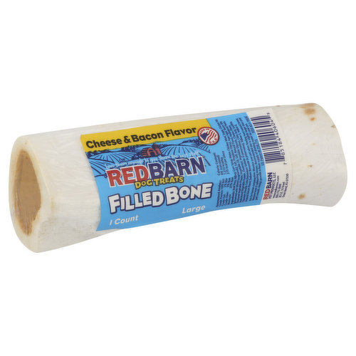 Red Barn Dog Treats, Filled Bone, Cheese & Bacon Flavor, Large