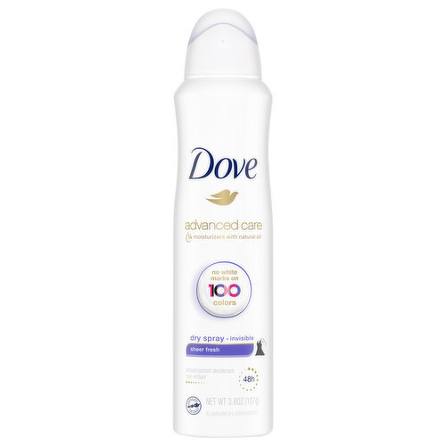 Dove Advanced Care Antiperspirant Deodorant, Non-Irritant, Invisible, Sheer Fresh, Dry Spray