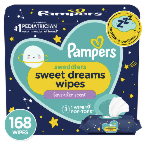 Pampers Swaddlers Baby Wipes Swaddlers Sweet Dreams 3X 168 Count