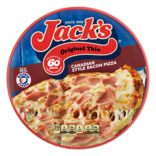 Jacks Pizza, Original Thin, Canadian Style Bacon