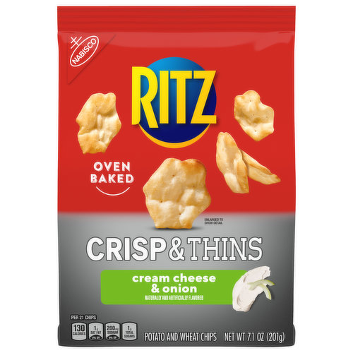RITZ Crisp and Thins Cream Cheese and Onion Chips
