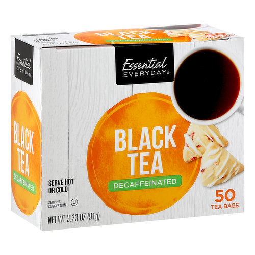 Essential Everyday Black Tea, Decaffeinated, Tea Bags