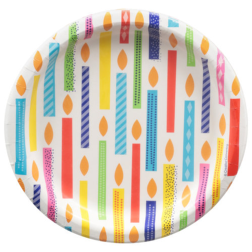Party Creations Plates, Bright Birthday