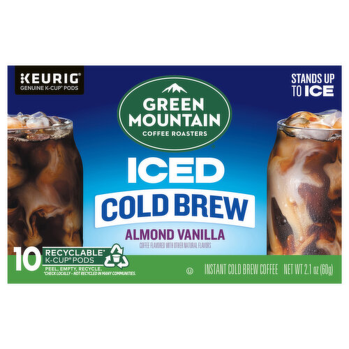 Green Mountain Coffee Roasters Coffee, Instant, Cold Brew, Iced, Almond Vanilla, K-Cup Pods