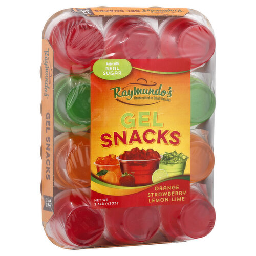 Raymundo's Gel Snacks, Orange, Strawberry, Lemon-Lime, 12 Pack