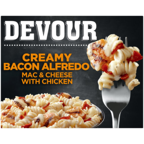 Devour Creamy Bacon Alfredo Mac & Cheese with Chicken Frozen Meal