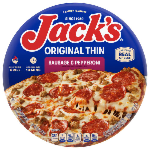 Jack's Pizza, Original Thin, Sausage & Pepperoni