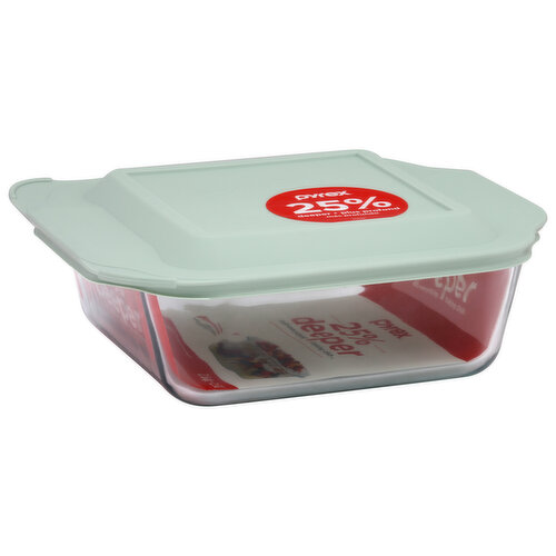 PYREX Baking Dish, Deep Glass, 2.6 qt, with Lid