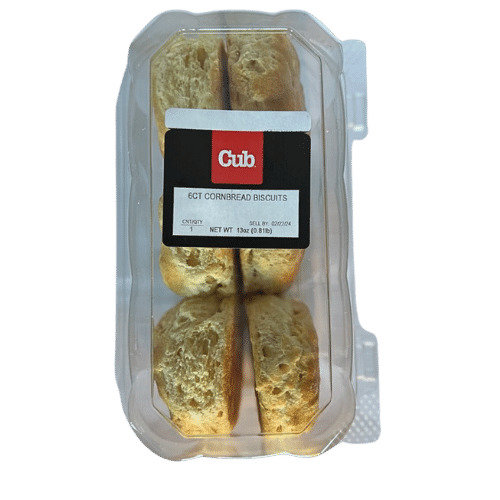 Cub Bakery Corn Bread Biscuits, 6 Count